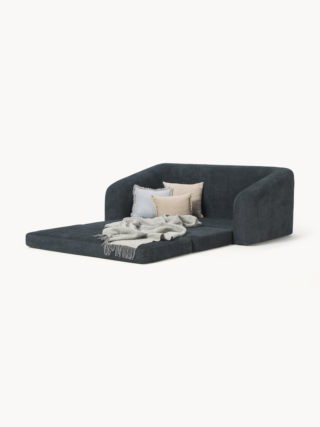 Eliot Sofa Bed (2-seater) in Teddy Bouclé — Graphite