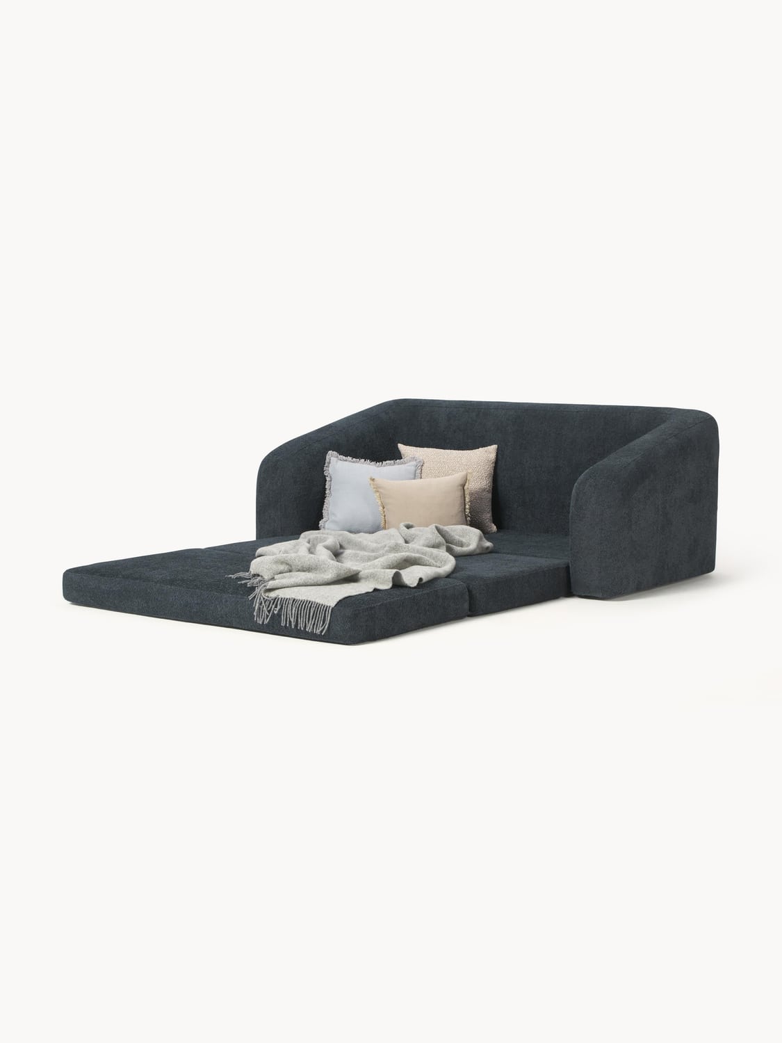 Eliot Sofa Bed (2-seater) in Teddy Bouclé — Graphite