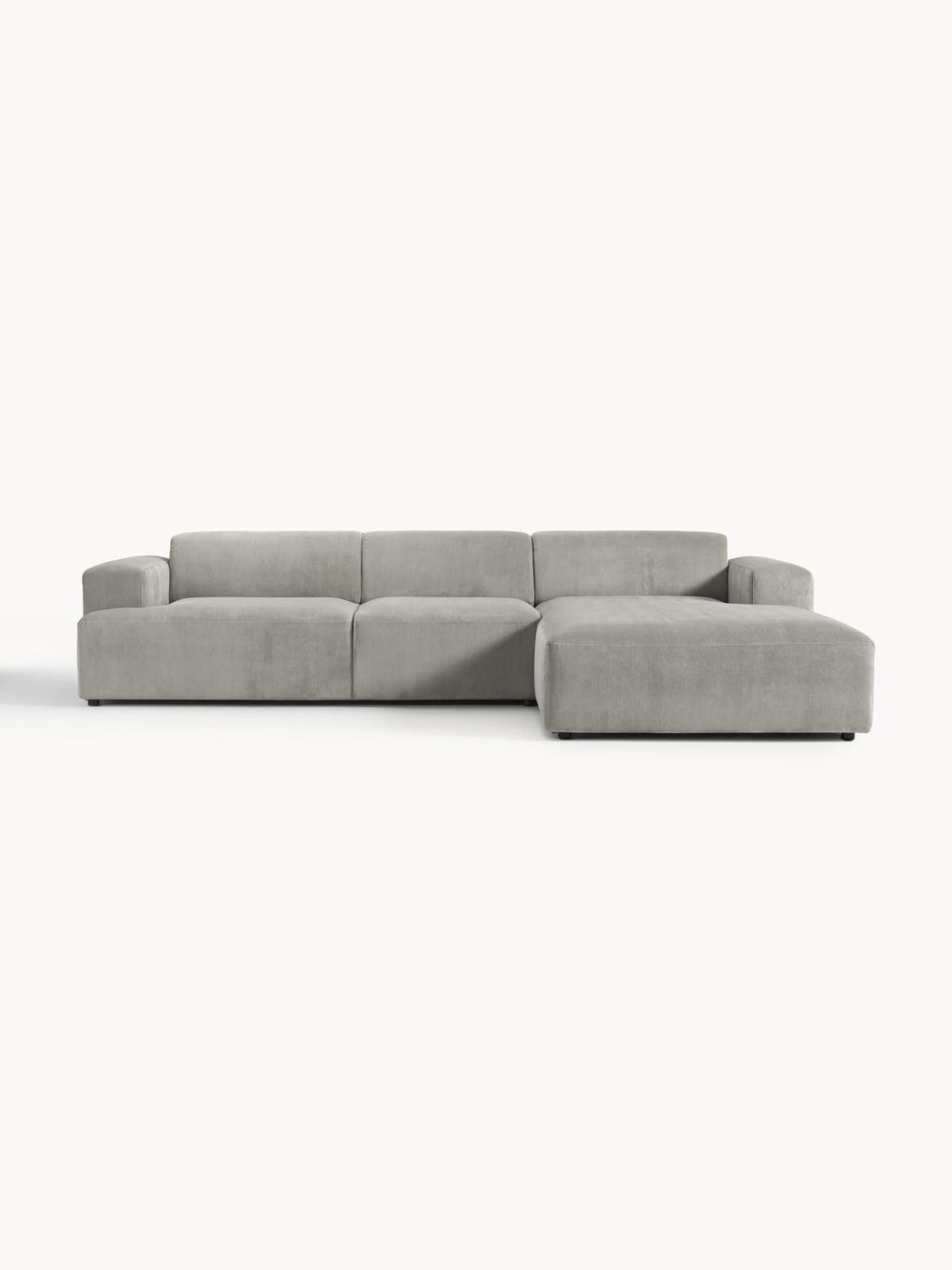 Melva Corduroy Corner Sofa (4-seater) — Grey
