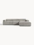 Melva Corduroy Corner Sofa (4-seater) — Grey
