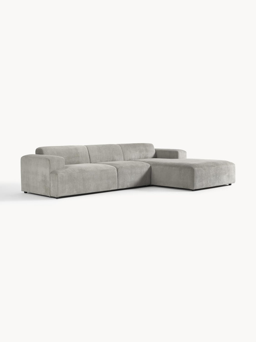 Melva Corduroy Corner Sofa (4-seater) — Grey