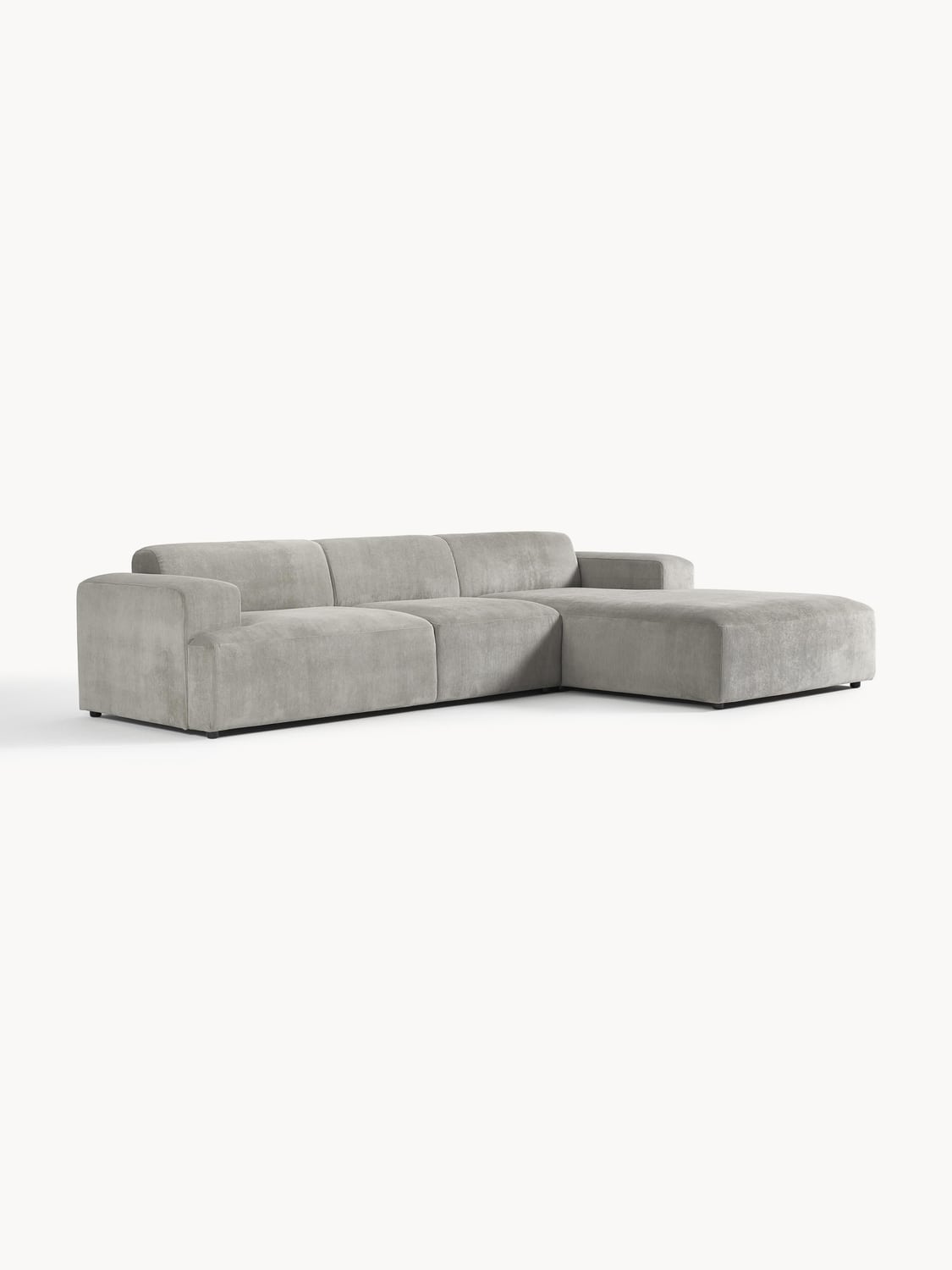 Melva Corduroy Corner Sofa (4-seater) — Grey