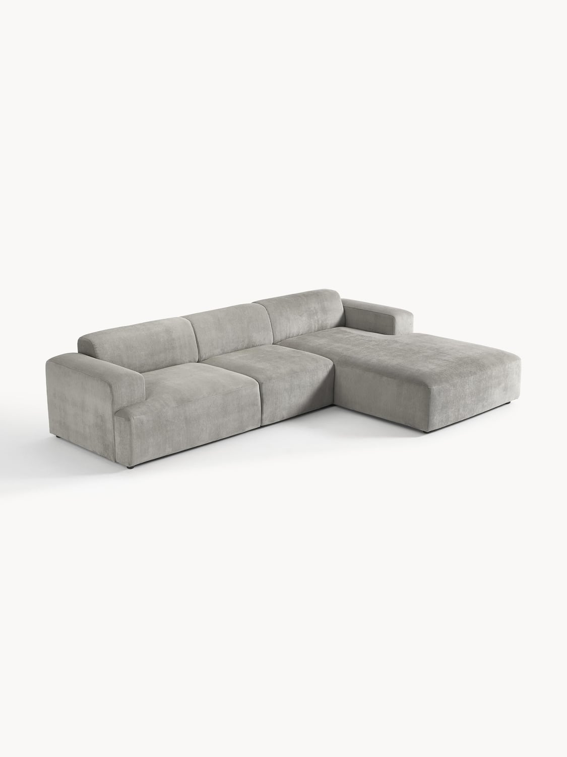Melva Corduroy Corner Sofa (4-seater) — Grey