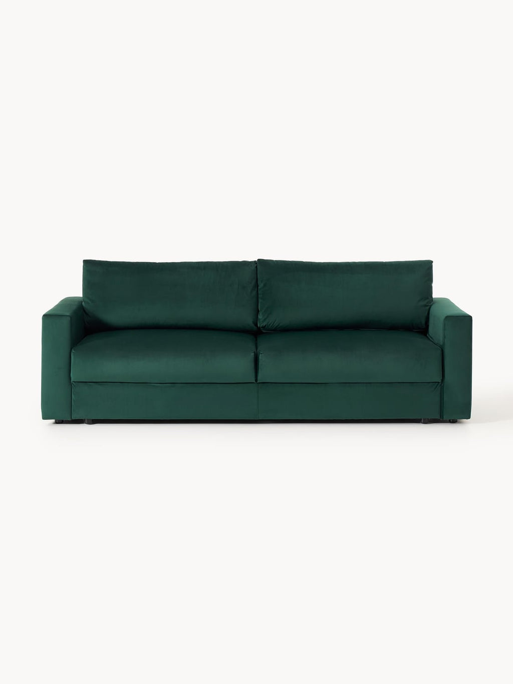 Tasha Velvet-Sofa Bed (3-seater) with Storage — Dark Green