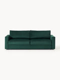 Tasha Velvet-Sofa Bed (3-seater) with Storage — Dark Green