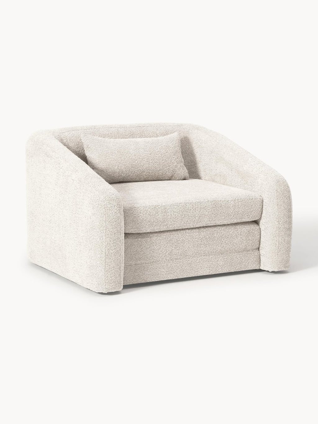 Eliot Sleeper Chair in Teddy Bouclé — Light Grey