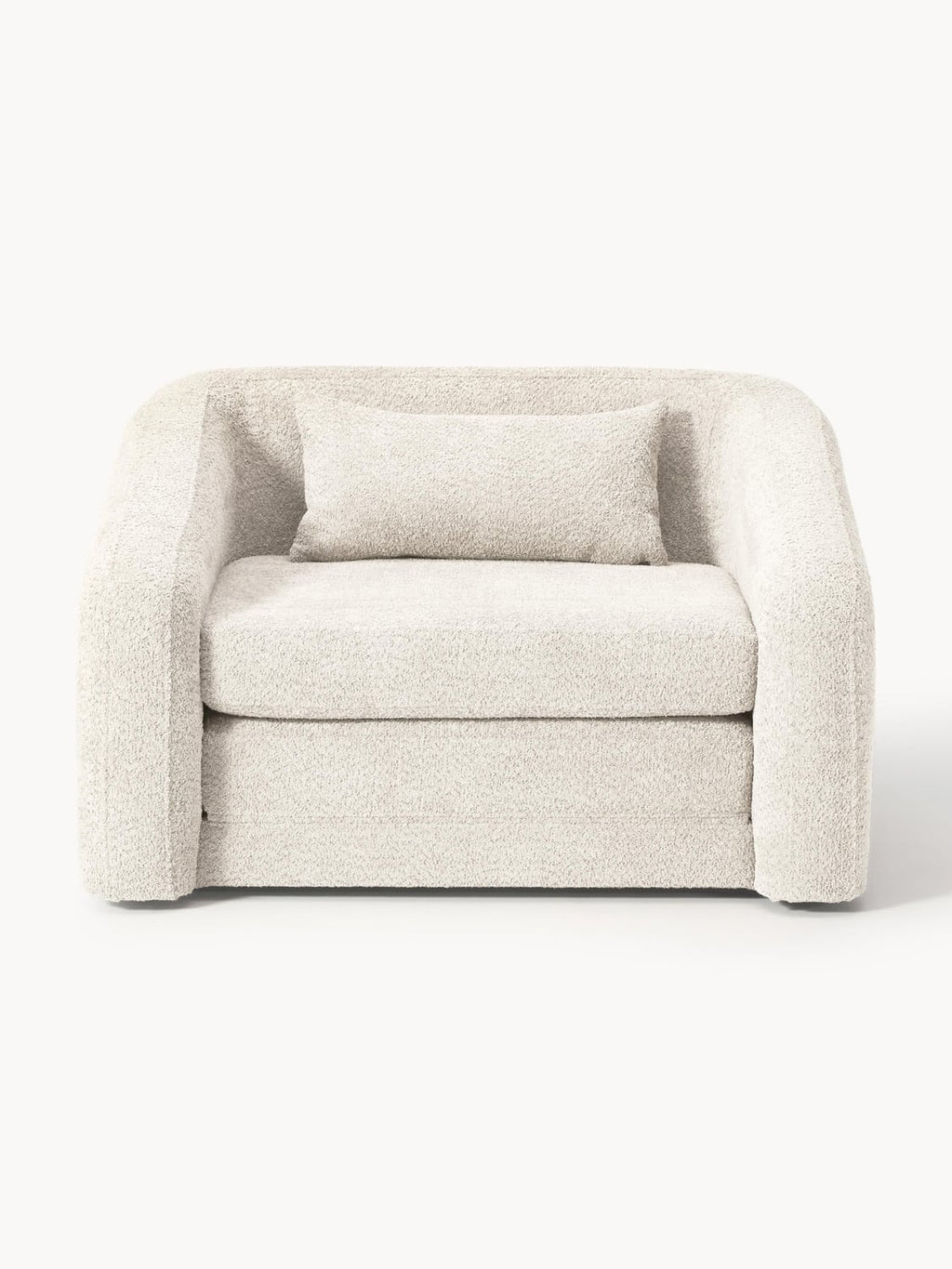 Eliot Sleeper Chair in Teddy Bouclé — Light Grey