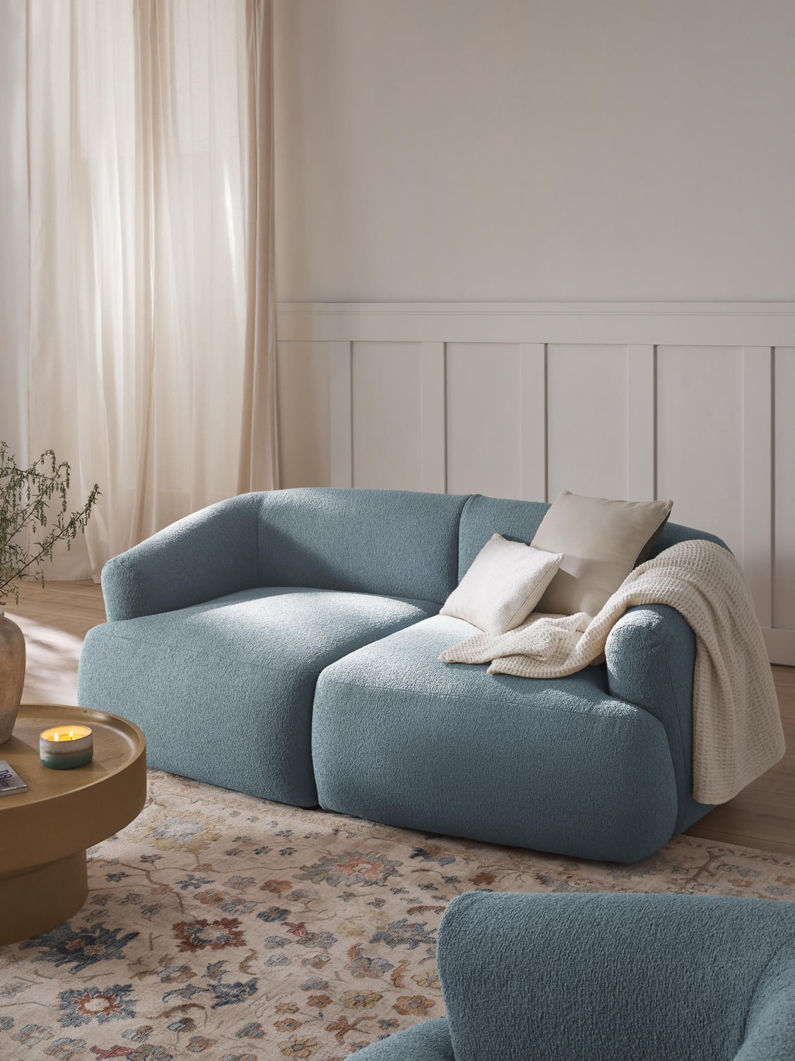 Sofia Bouclé Corner Module — Grey