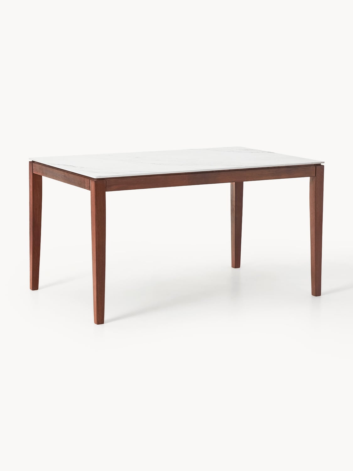 Jackson Dining Table with Table Top in Marble-Look, in various sizes — Oatmeal