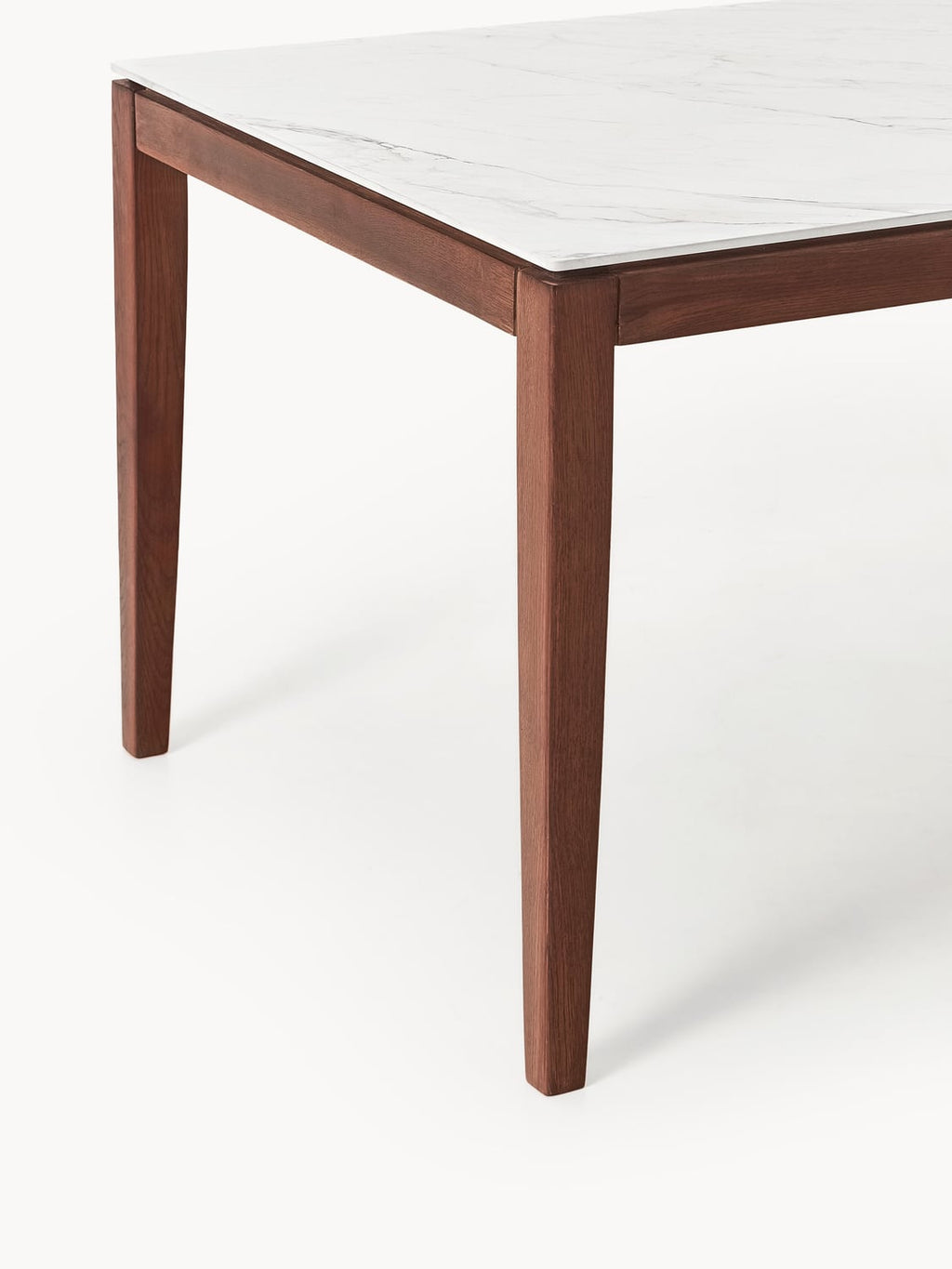 Jackson Dining Table with Table Top in Marble-Look, in various sizes — Oatmeal