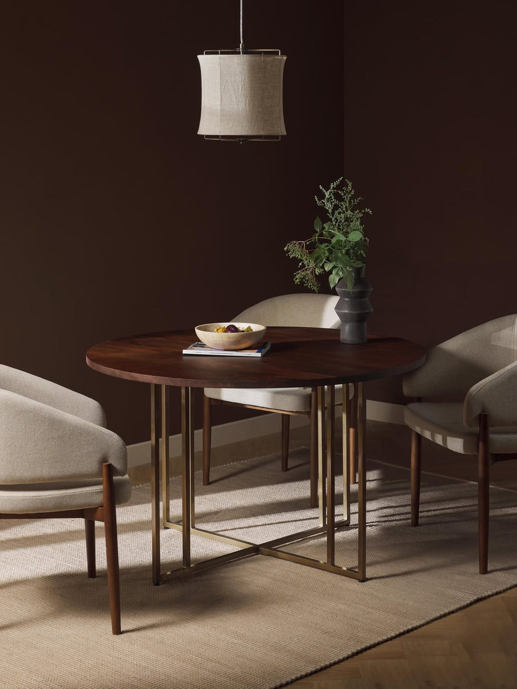 Luca Round Dining Table in Mango Wood, in various sizes — Light Grey