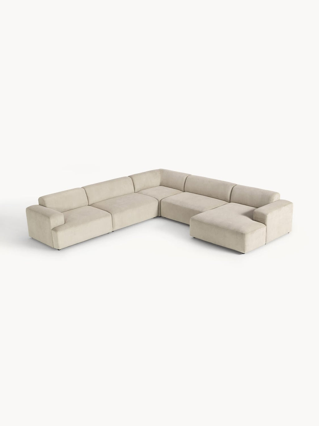 Melva XL Corduroy Corner Sofa — Oatmeal