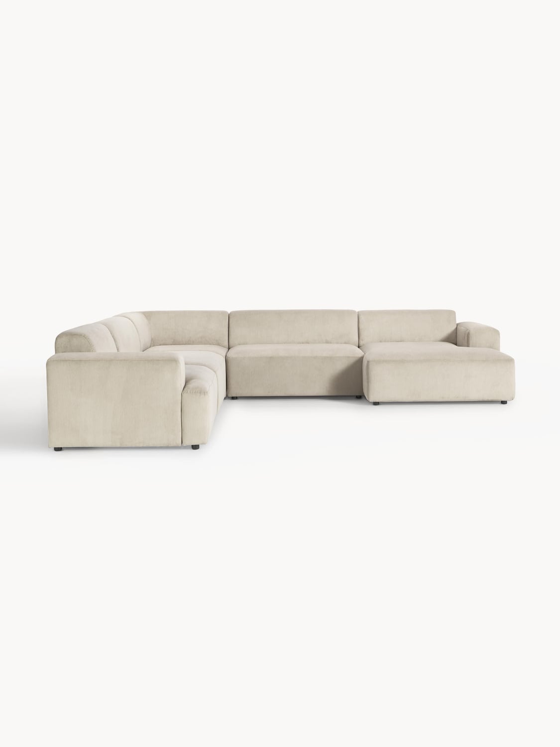 Melva XL Corduroy Corner Sofa — Oatmeal