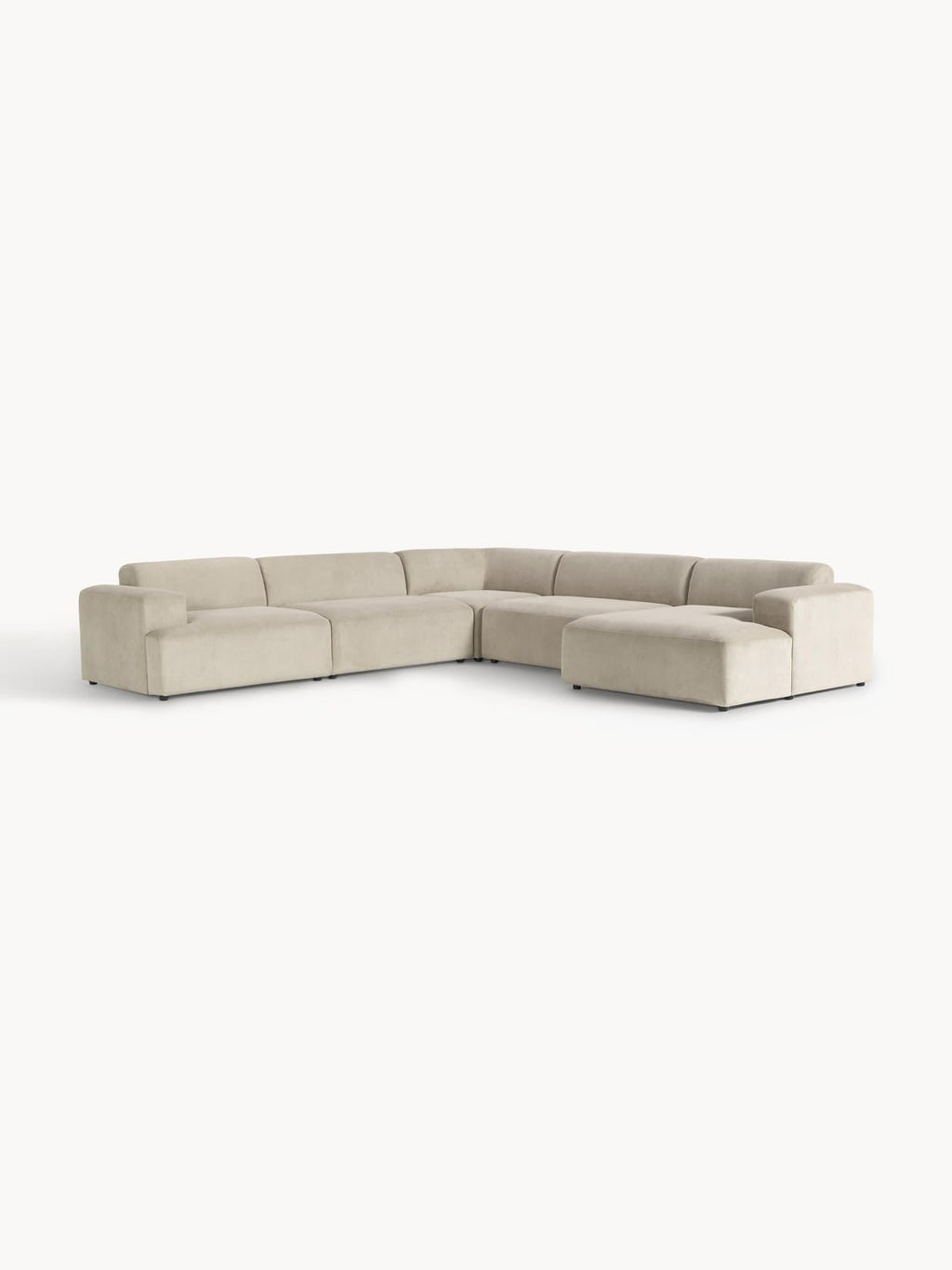 Melva XL Corduroy Corner Sofa — Oatmeal
