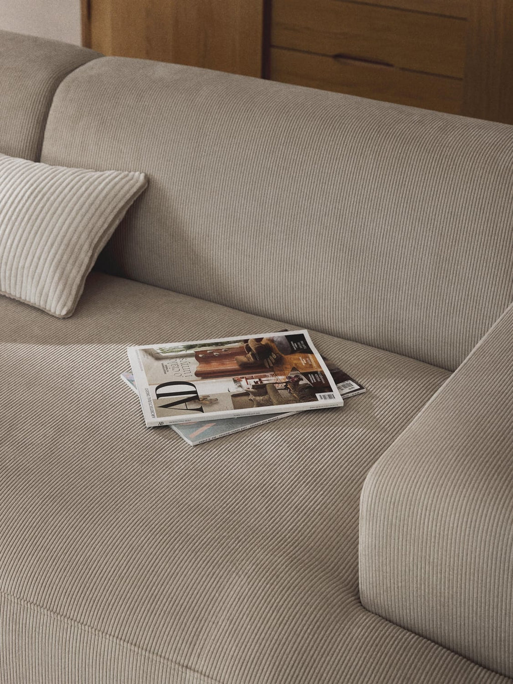 Melva Corduroy-Sofa (3-seater) — Oatmeal