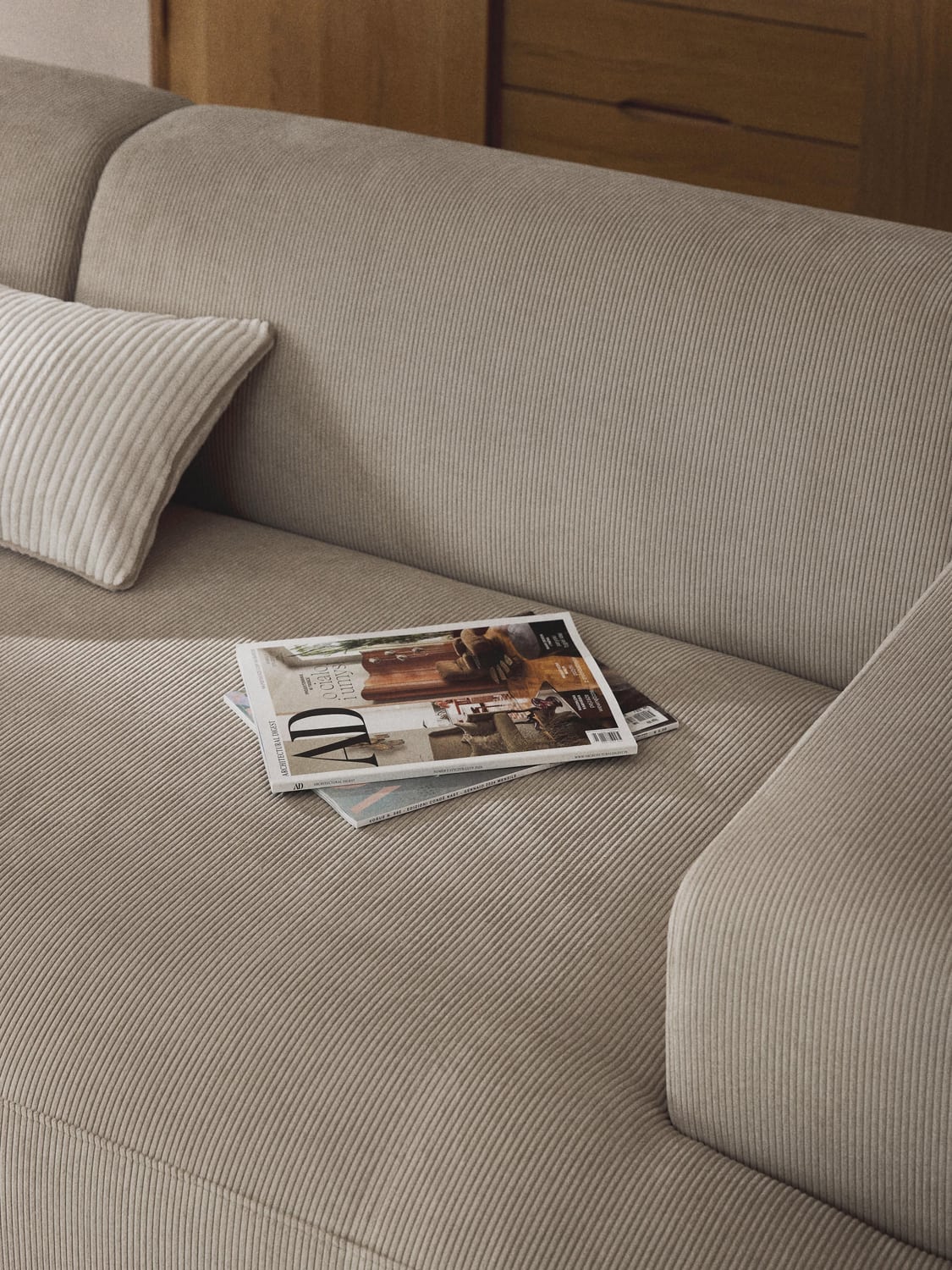 Melva Corduroy-Sofa (3-seater) — Oatmeal