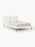 Amelia Teddy Bouclé Upholstered Bed — Mist Grey