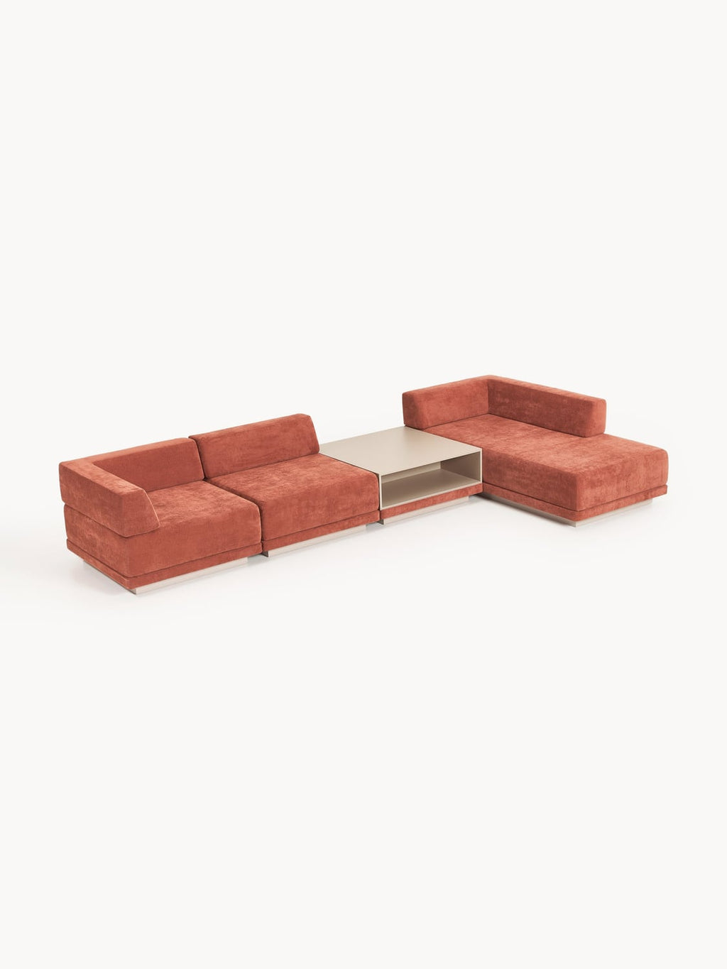 Colin Modular Corner Sofa (4-seater) with Coffee Table — Camel