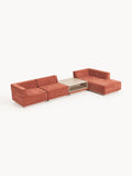 Colin Modular Corner Sofa (4-seater) with Coffee Table — Camel