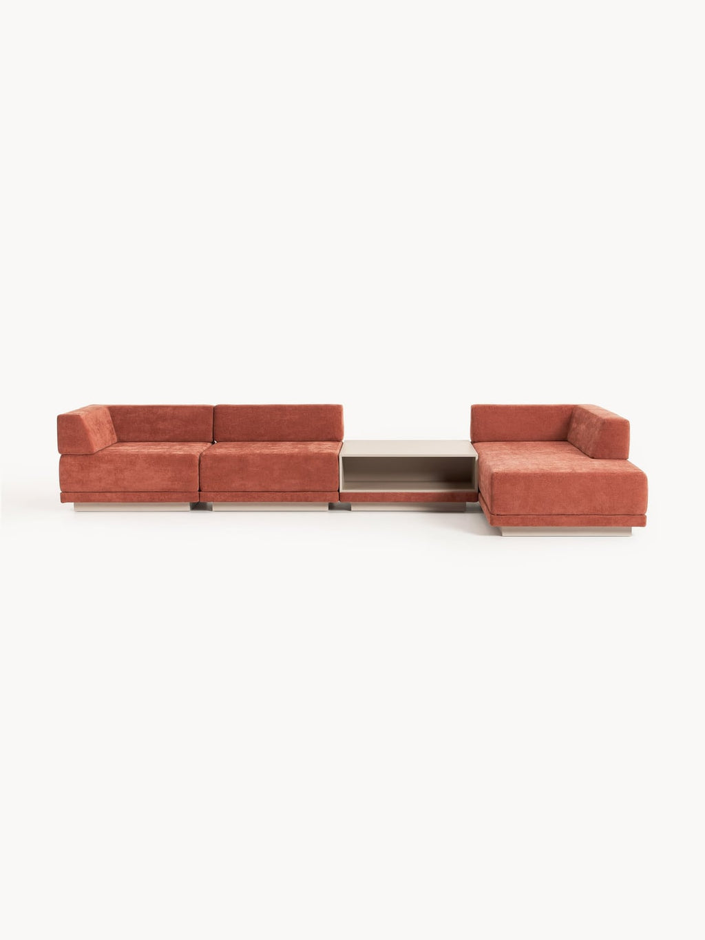 Colin Modular Corner Sofa (4-seater) with Coffee Table — Camel