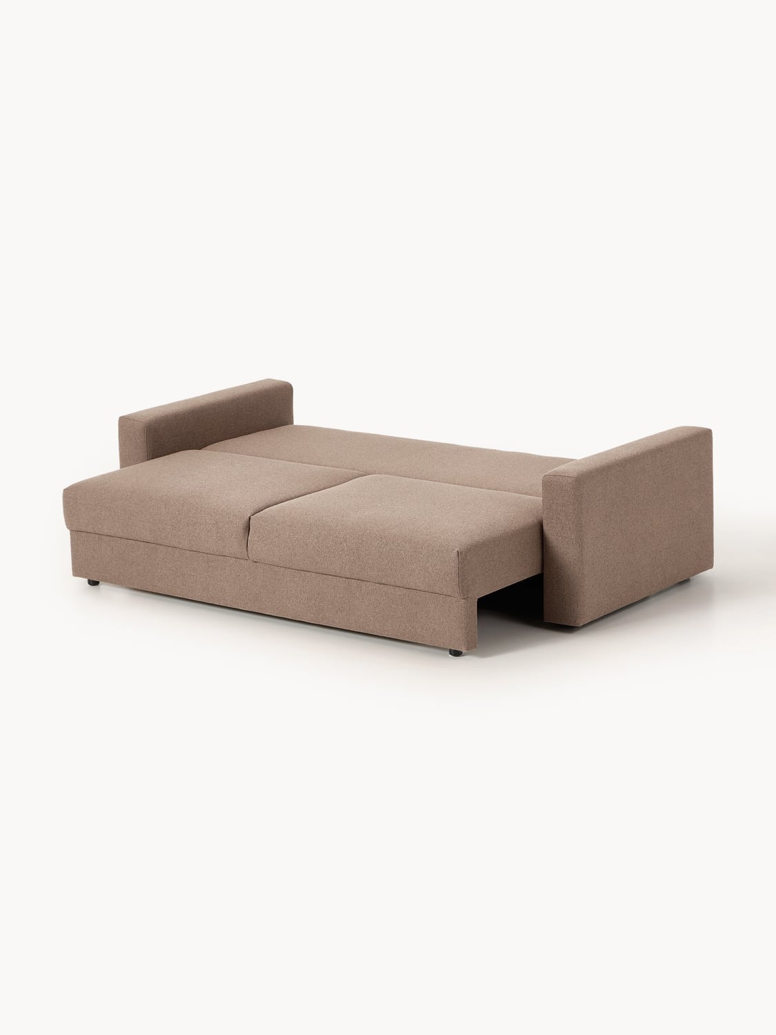 Tasha Bouclé-Sofa Bed (3-seater) with Storage — Taupe