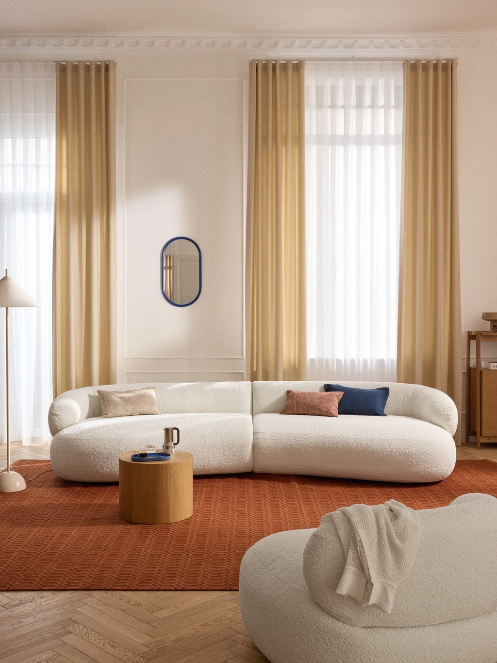 Alba Bouclé Sofa (4-seater) — Off-White