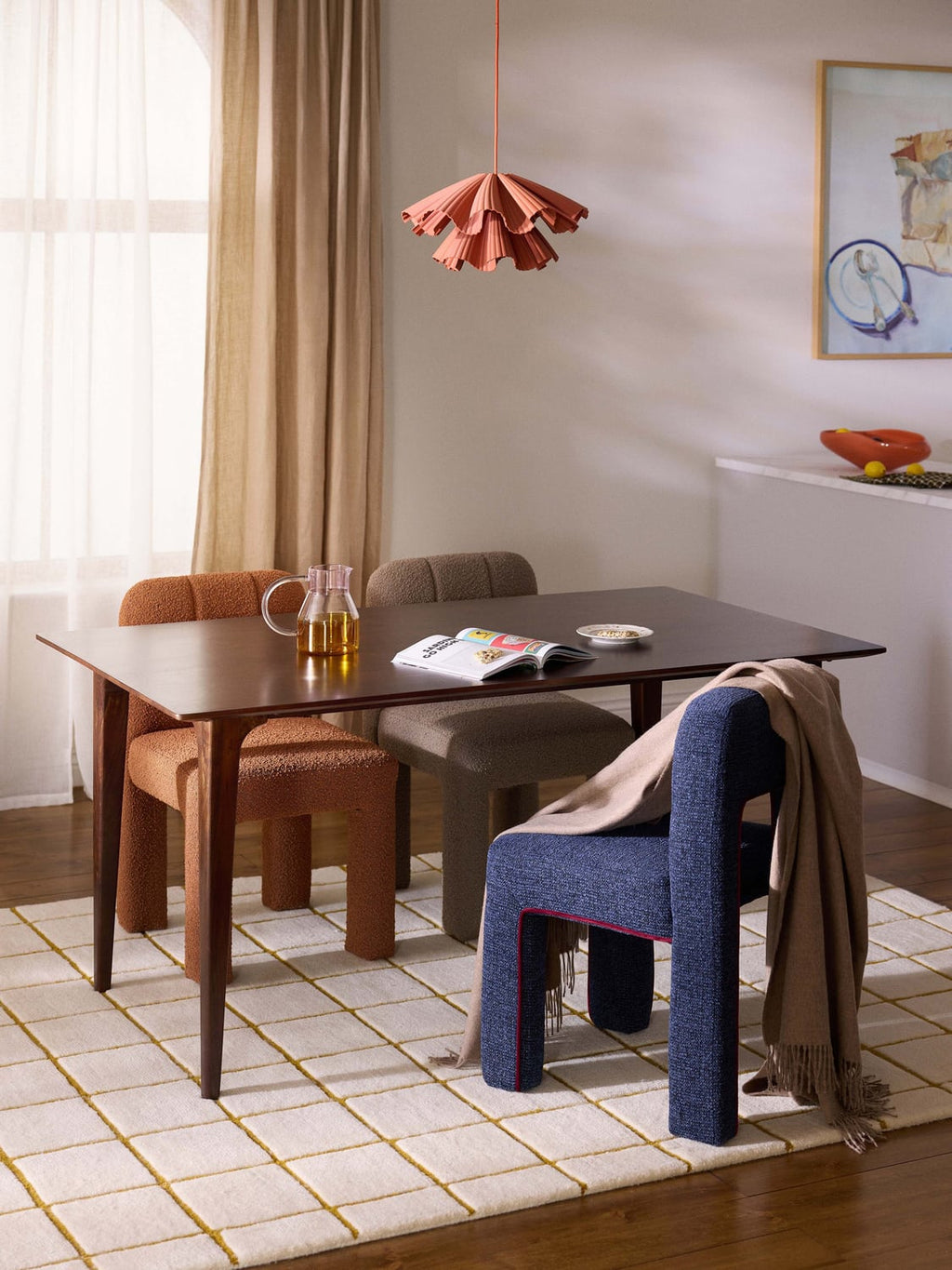 Archie Dining Table in Mango Wood, in various sizes — Grey