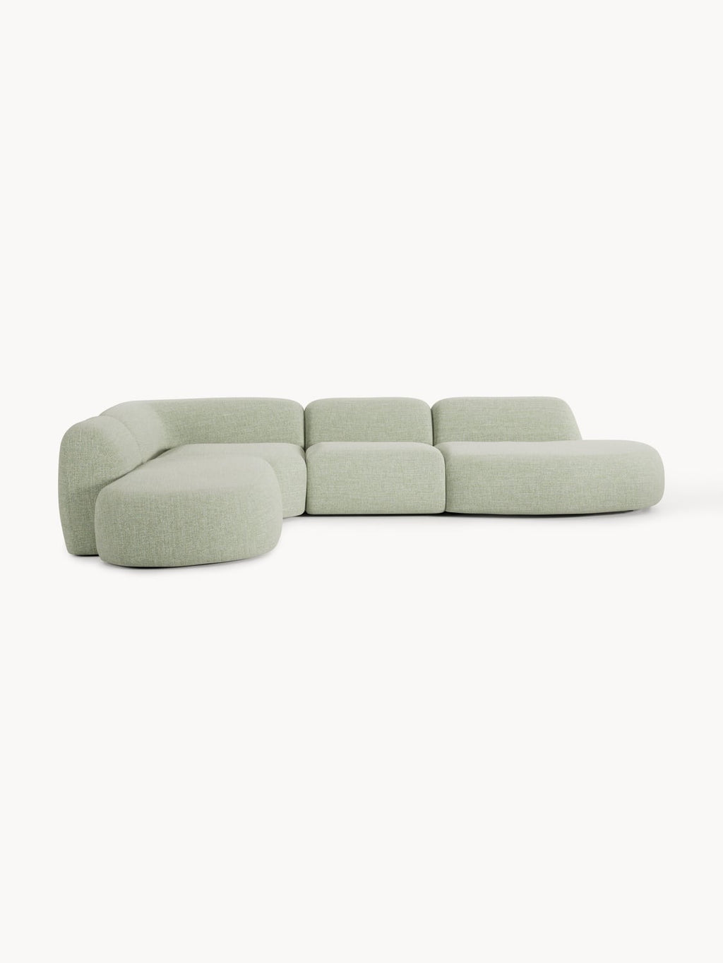 Wolke Modular Bouclé-XL Corner Sofa with Chaise Longue — Oatmeal