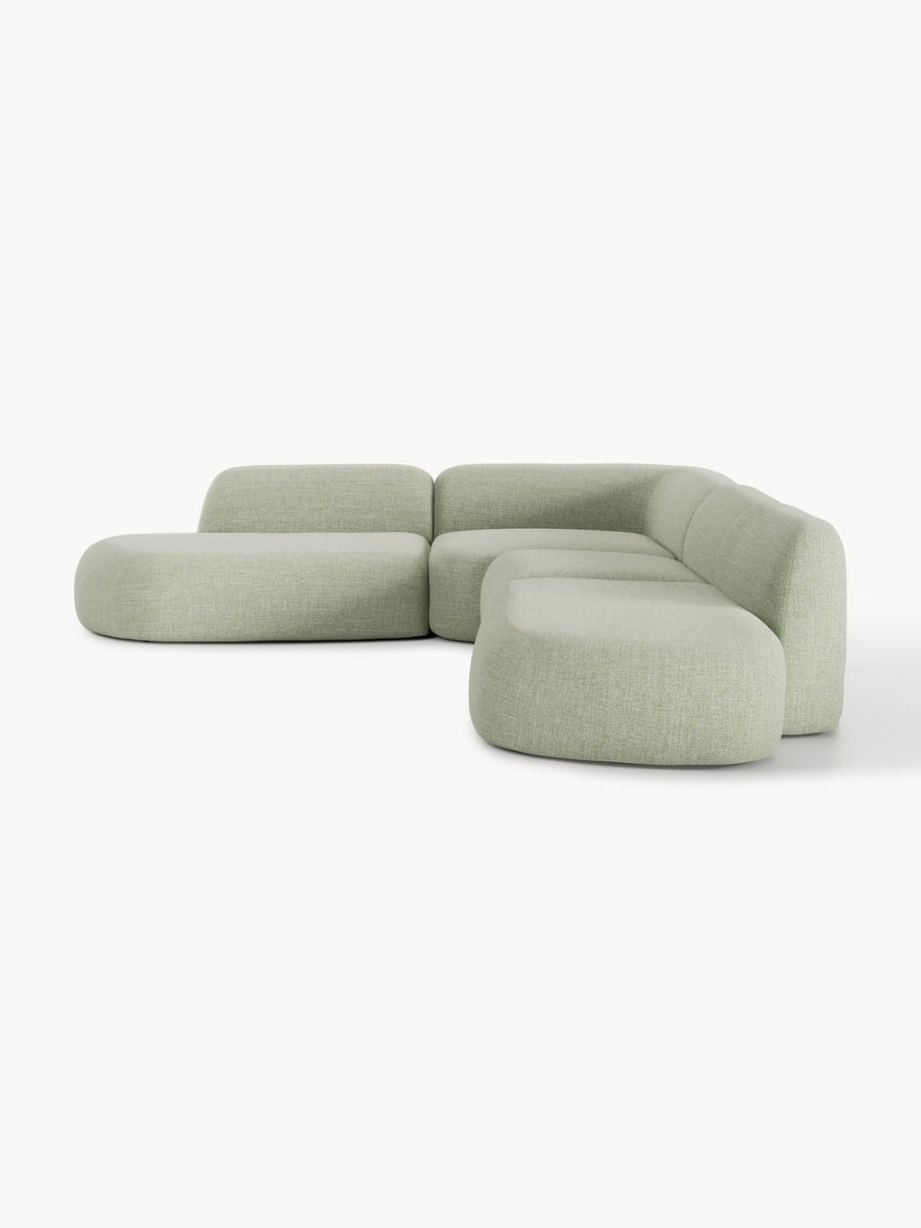 Wolke Modular Bouclé-XL Corner Sofa with Chaise Longue — Oatmeal