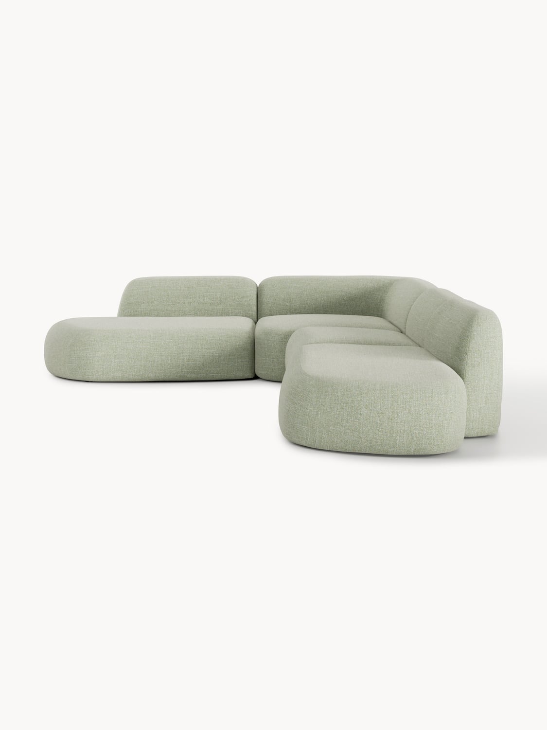 Wolke Modular Bouclé-XL Corner Sofa with Chaise Longue — Oatmeal