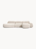 Wolke Modular Bouclé Corner Sofa (4-seater) with Chaise Longue — Rose