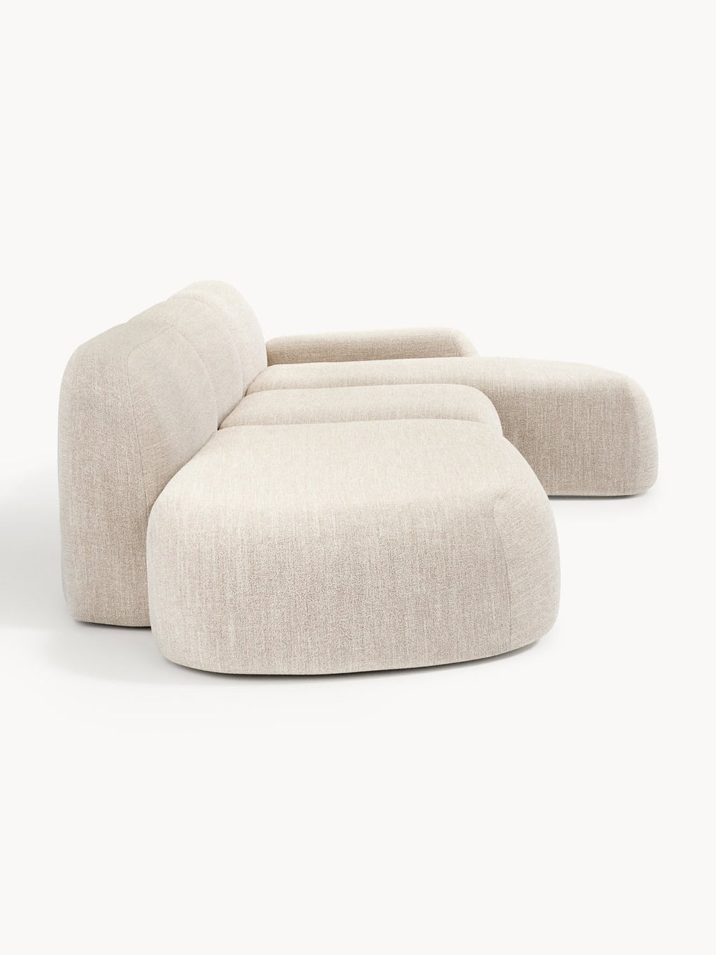 Wolke Modular Bouclé Corner Sofa (4-seater) with Chaise Longue — Rose