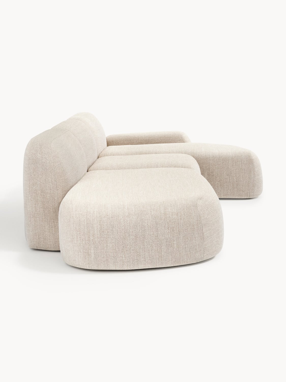 Wolke Modular Bouclé Corner Sofa (4-seater) with Chaise Longue — Rose