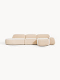 Wolke Modular Bouclé Corner Sofa (4-seater) with Chaise Longue — Powder Pink