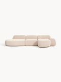 Wolke Modular Bouclé Corner Sofa (4-seater) with Chaise Longue — Dusty Pink