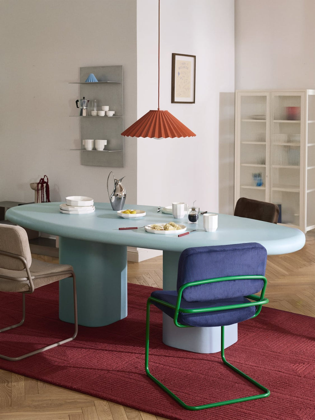 Anaya Indoor & Outdoor Dining Table, in various sizes — Light Blue