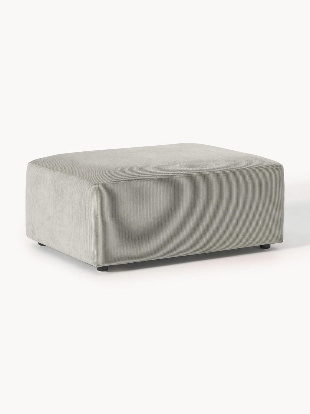 Melva Corduroy-Ottoman, B 99 x T 72 cm — Grey