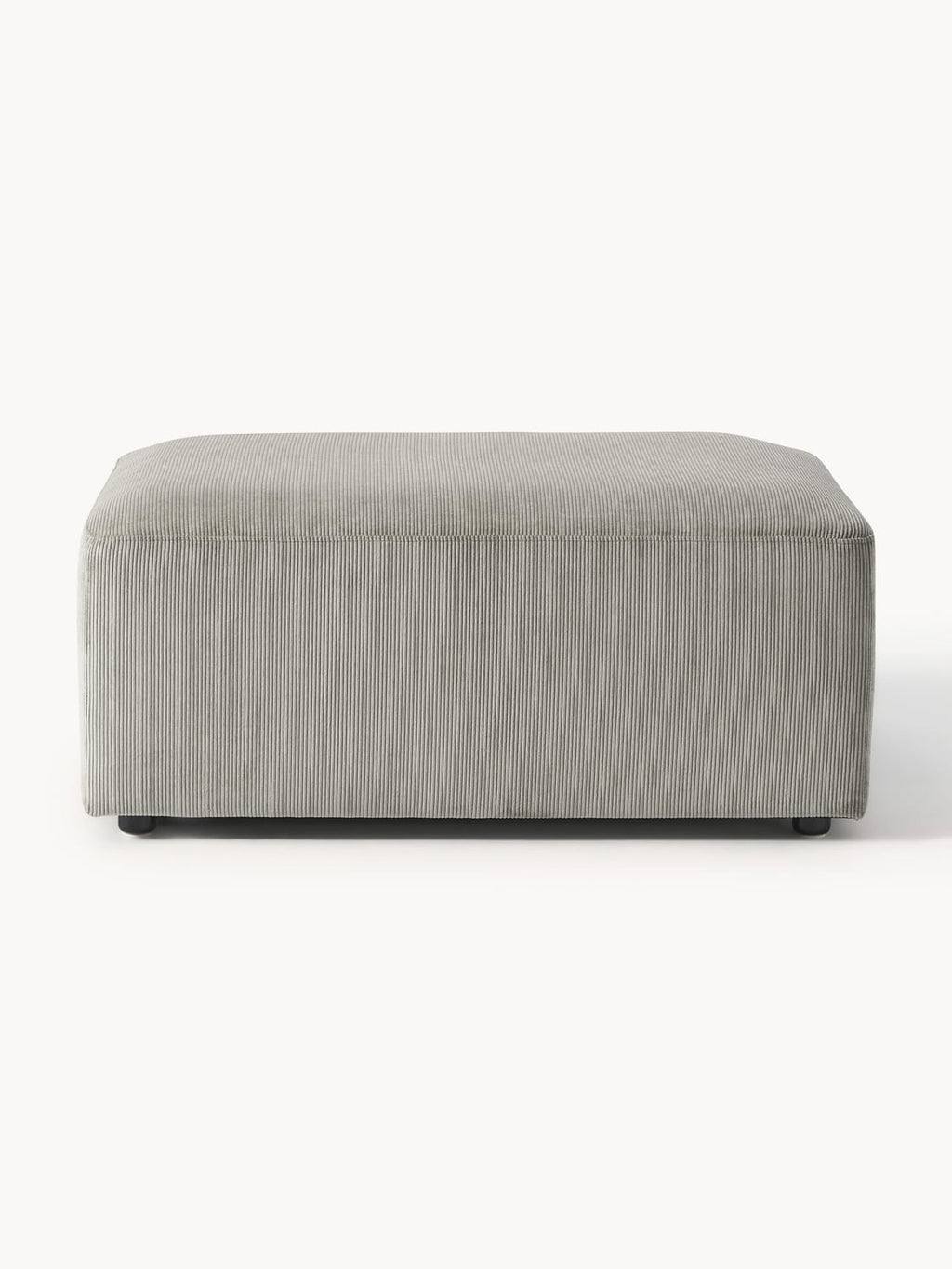Melva Corduroy-Ottoman, B 99 x T 72 cm — Grey