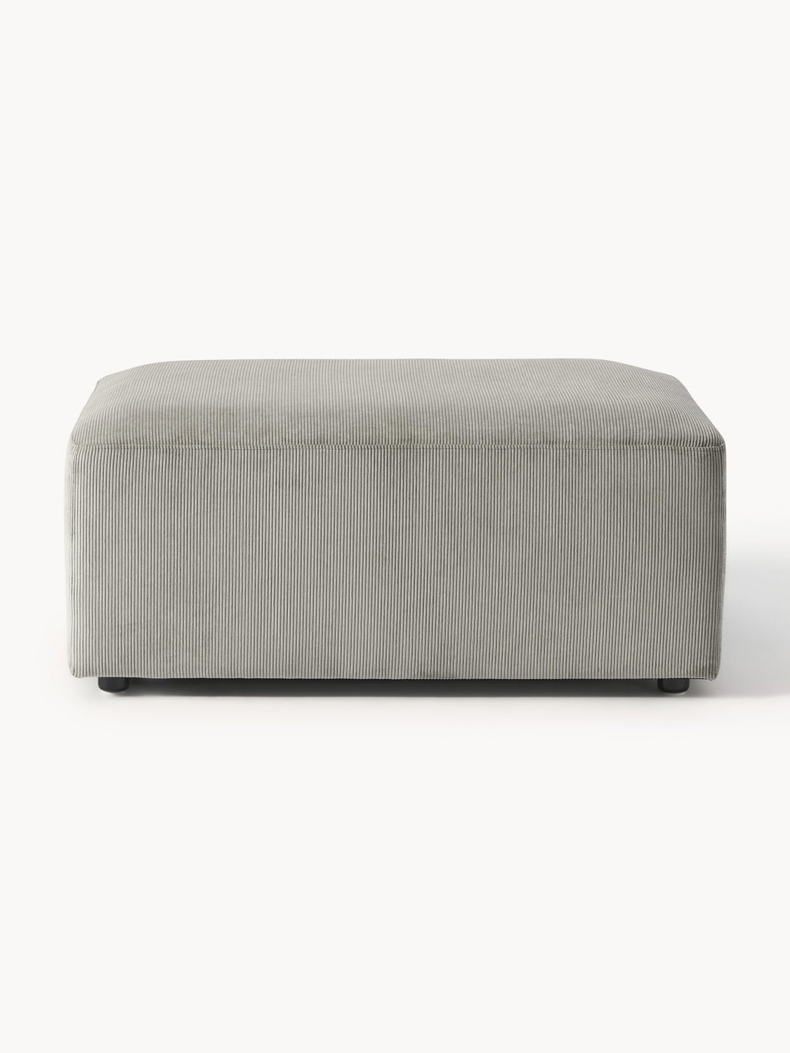 Melva Corduroy-Ottoman, B 99 x T 72 cm — Grey