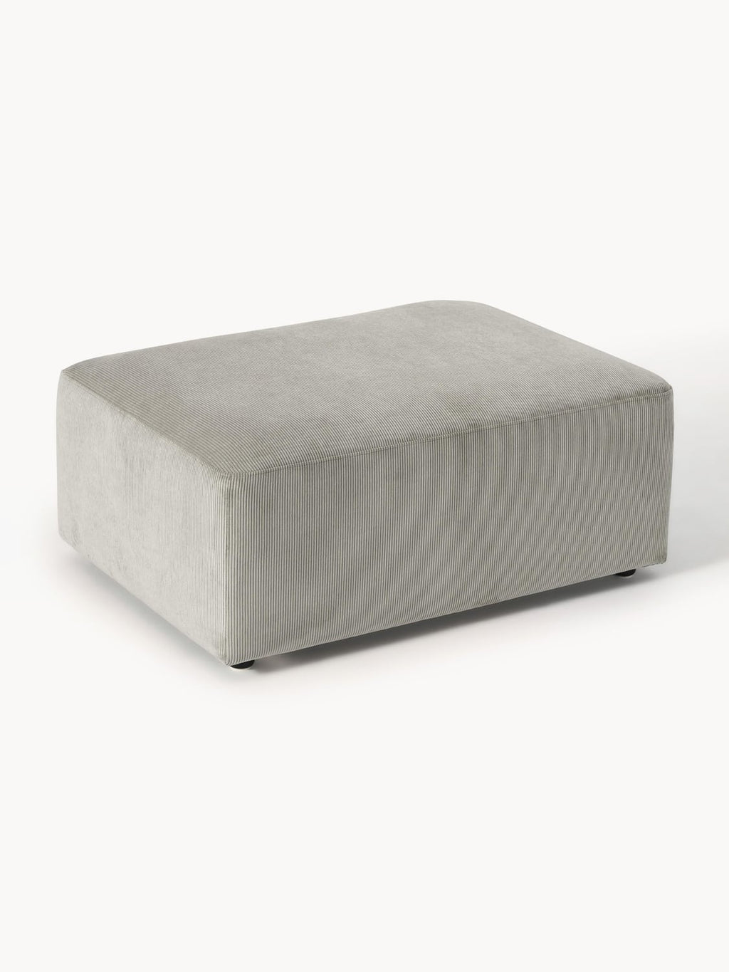 Melva Corduroy-Ottoman, B 99 x T 72 cm — Grey