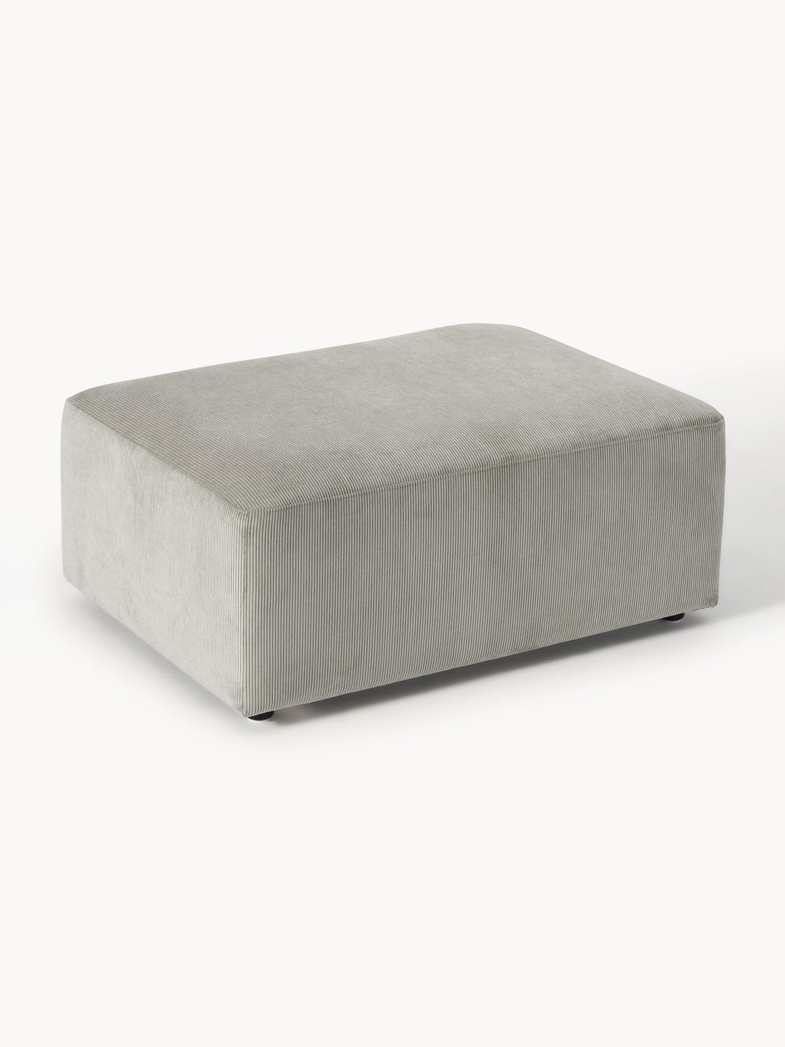 Melva Corduroy-Ottoman, B 99 x T 72 cm — Grey