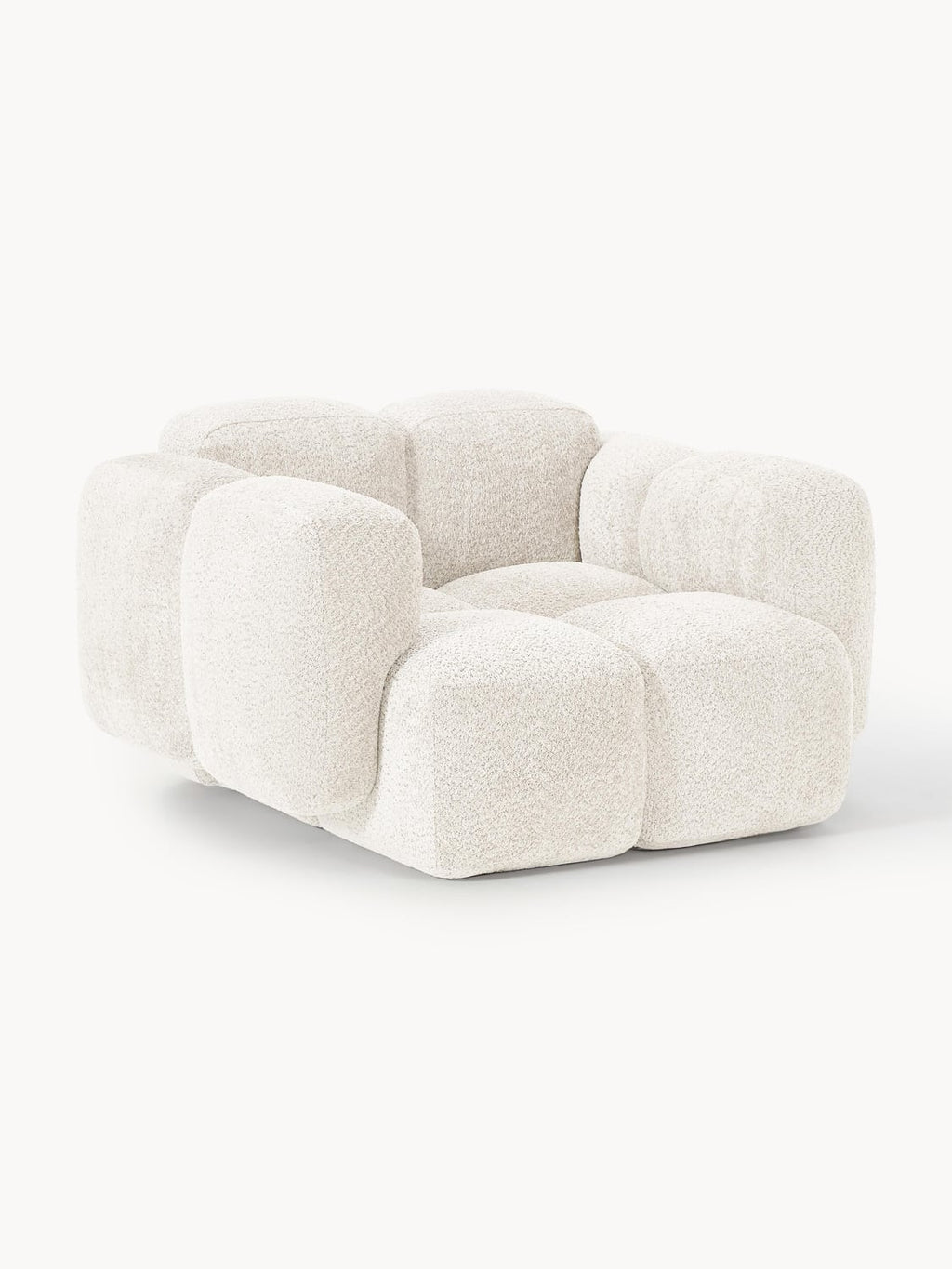 Tayla Lounge Chair in Teddy Bouclé — Off-White