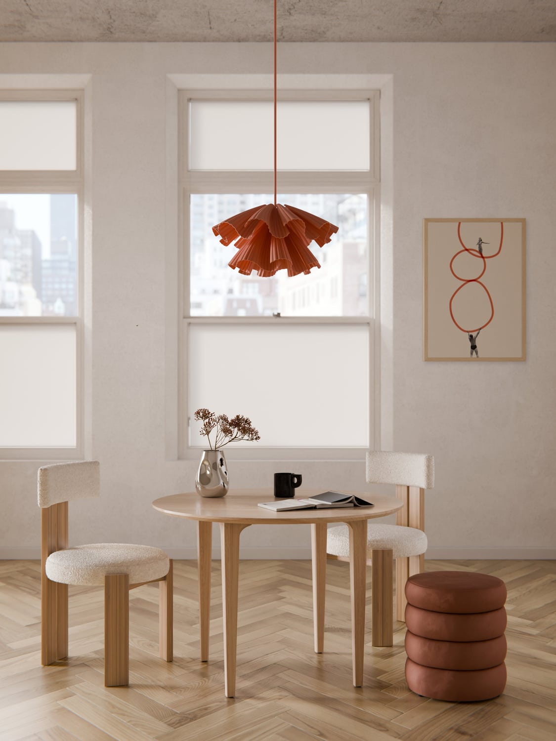 Archie Round Dining Table in Oak, Ø 110 cm — Sand