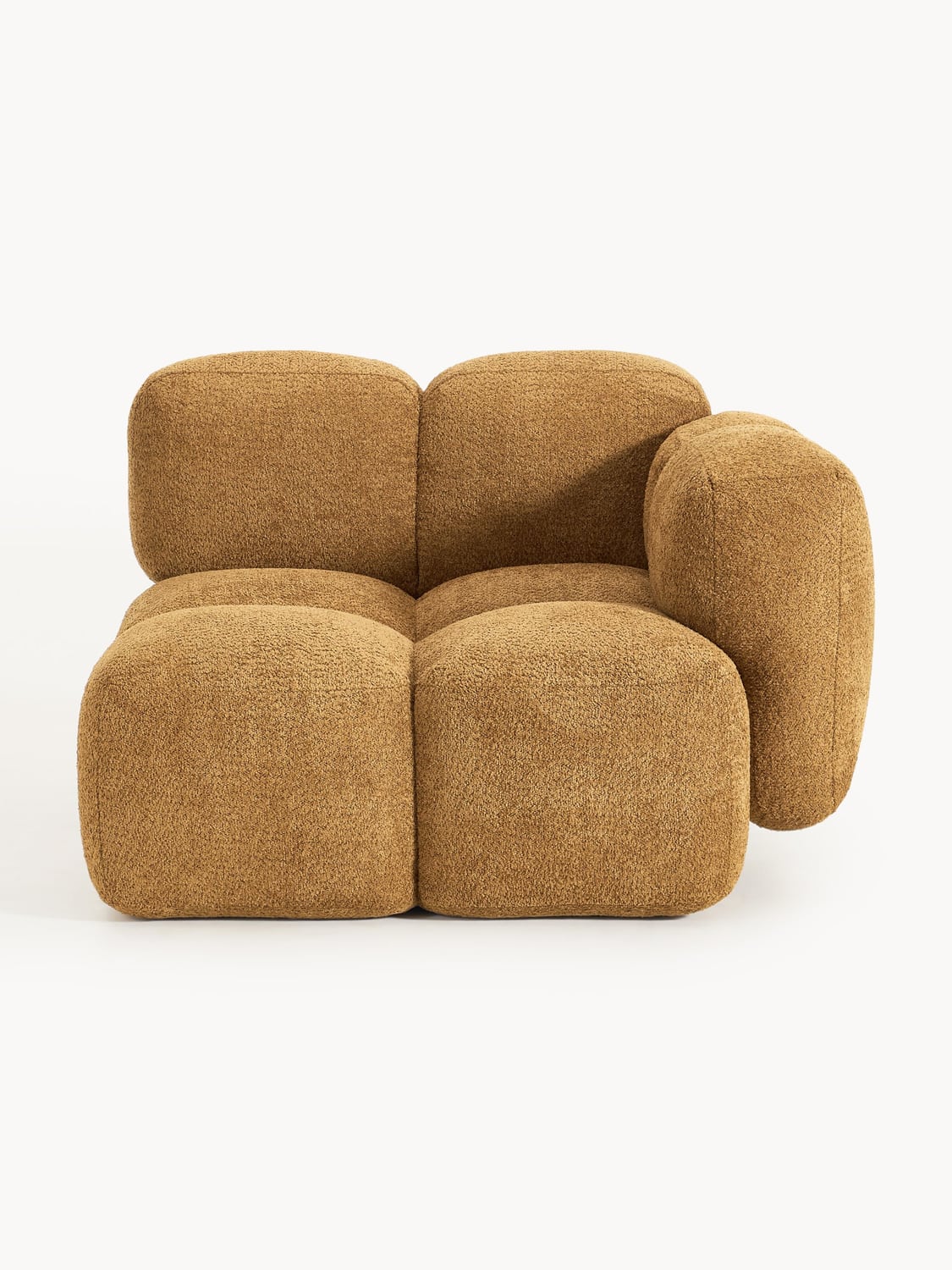 Tayla Corner Module in Teddy Bouclé — Caramel