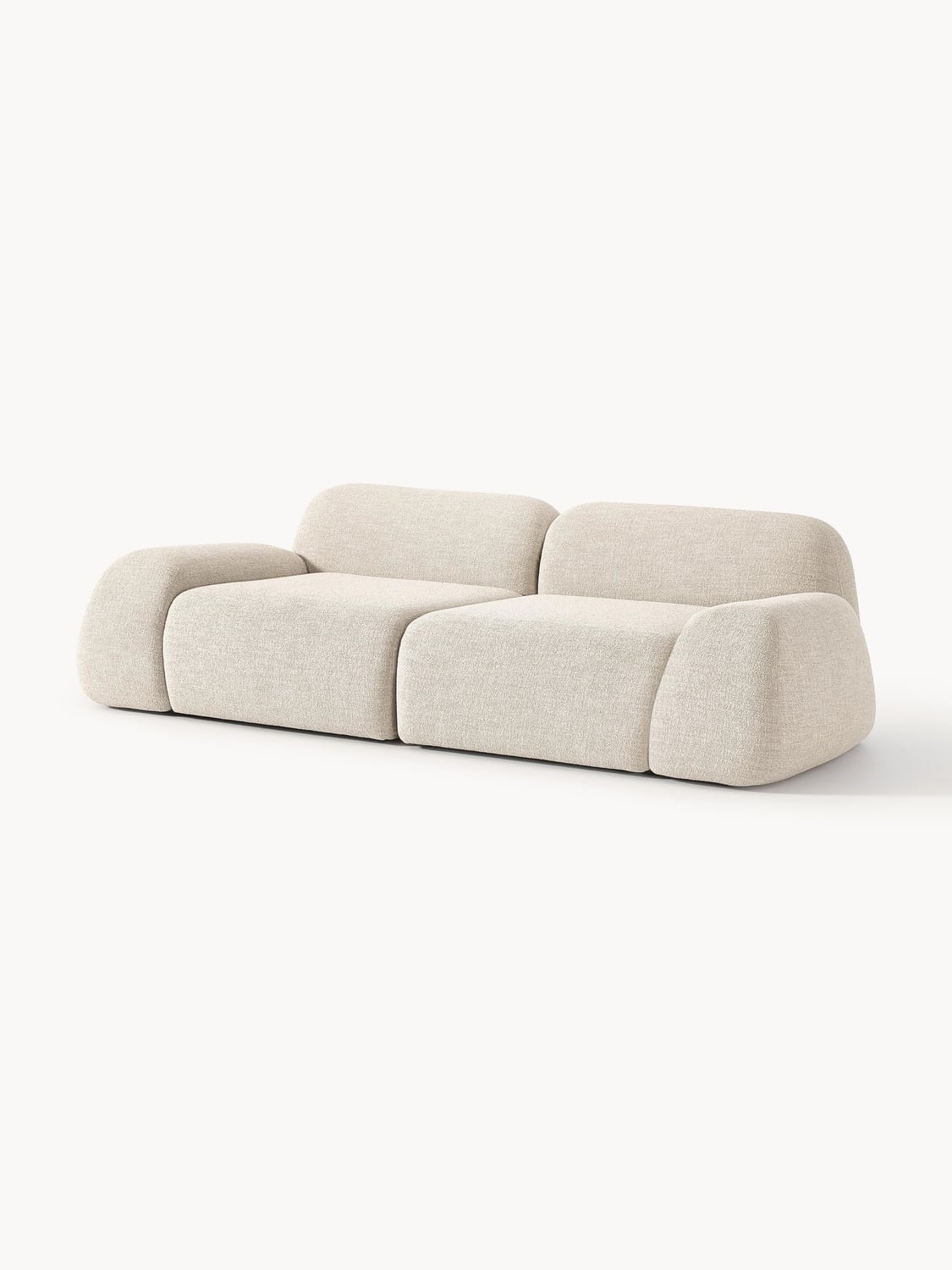 Wolke Modular Bouclé Sofa (3-seater) — Warm Grey