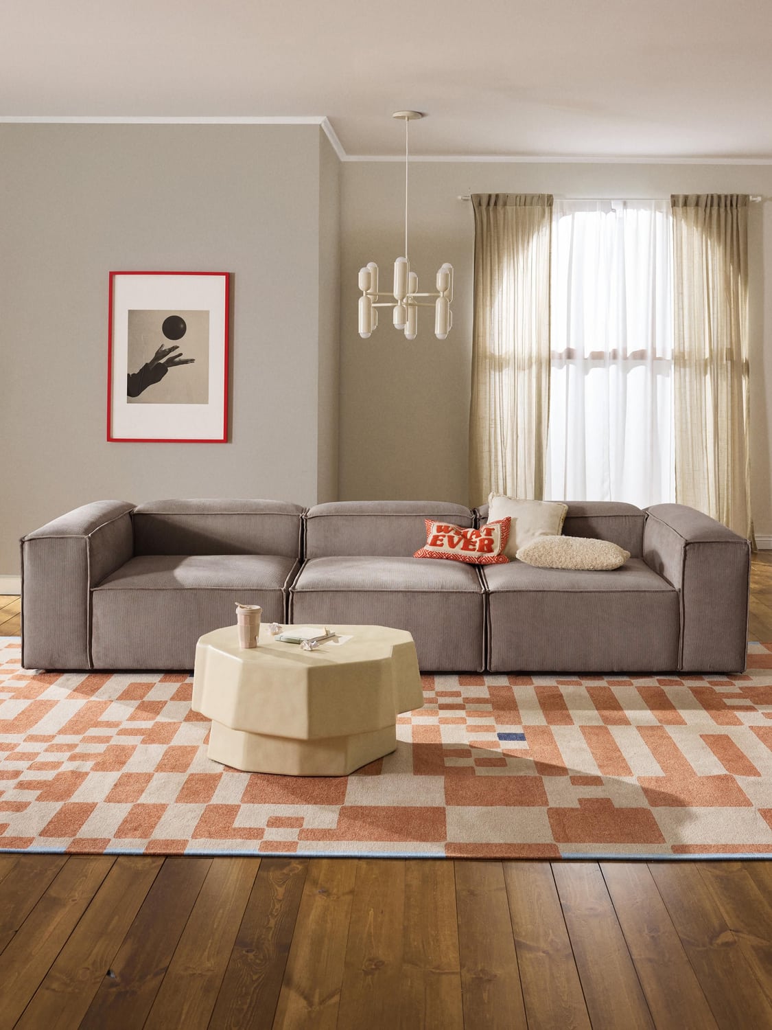 Lennon Modular Sofa (4-seater) in Corduroy — Taupe