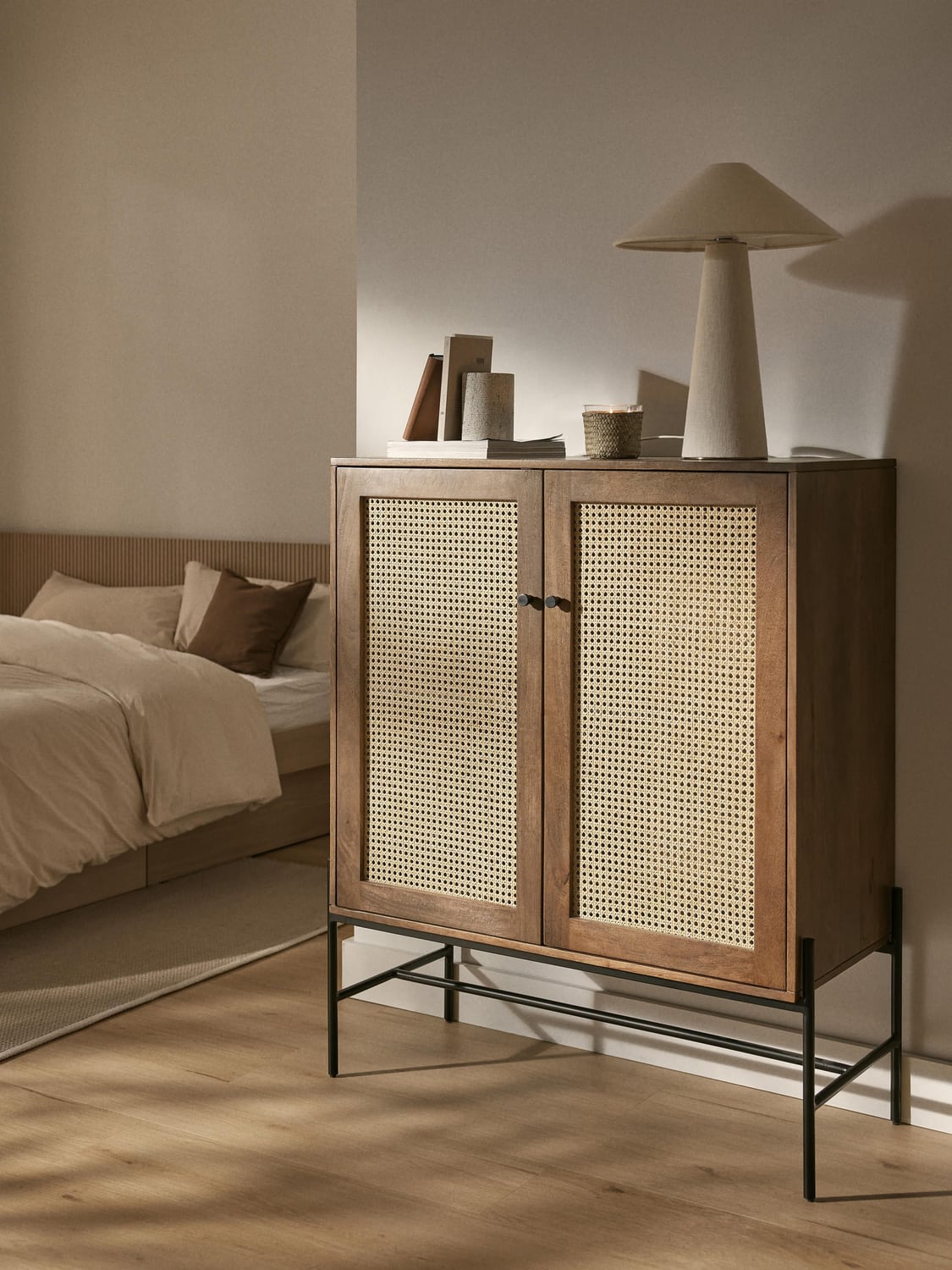 Vienna Highboard with Viennese Cane — Camel