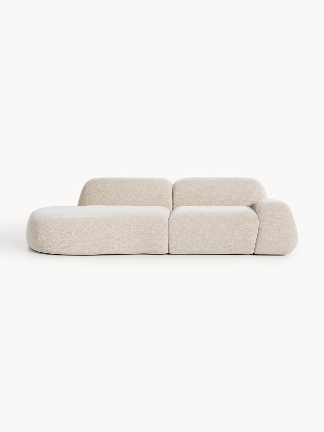 Wolke Modular Sofa (3-seater) with Chaise Longue — Pearl Grey