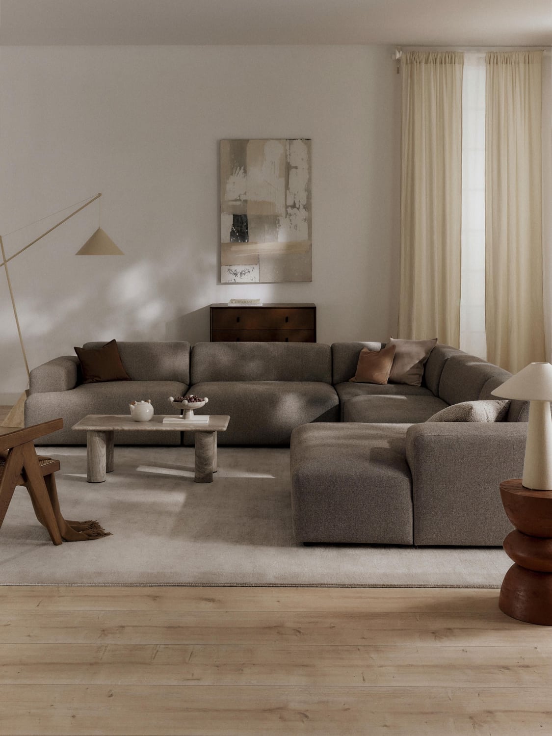 Melva XL Corner Sofa — Greige
