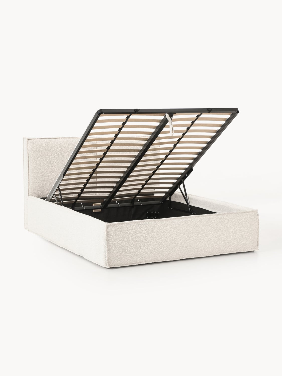Dream Bouclé Upholstered Bed with Storage — Off-White